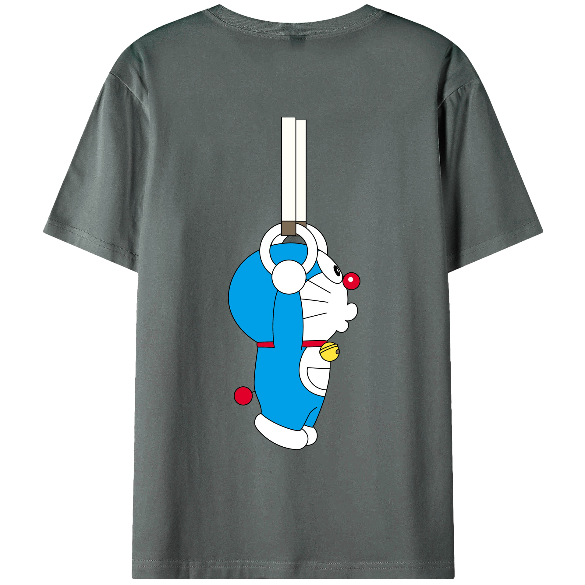 （画像用） ドラえもん Doraemon 綿100％ メンズ半袖Tシャツ（バックプリント） 通気性